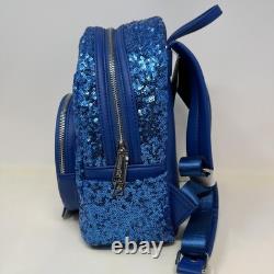 Loungefly Disney Beauty And The Beast Mini Backpack Womens Sequin Blue Snowglobe