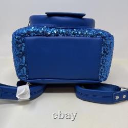 Loungefly Disney Beauty And The Beast Mini Backpack Womens Sequin Blue Snowglobe