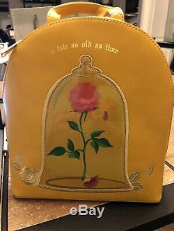 Loungefly Disney Beauty And The Beast Rose Mini Backpack, Wallet Matching Set Nwt