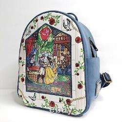Loungefly Disney Beauty And The Beast Stained Glass Mini Backpack New