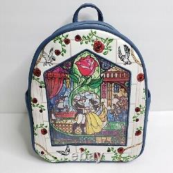 Loungefly Disney Beauty And The Beast Stained Glass Mini Backpack New