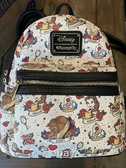 Loungefly Disney Beauty And The Beast Tattoo Mini Backpack EUC Great Placement