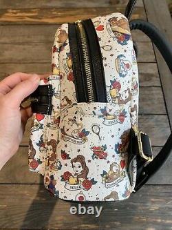 Loungefly Disney Beauty And The Beast Tattoo Mini Backpack EUC Great Placement