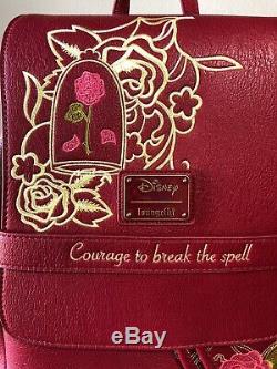 Loungefly Disney Beauty & The Beast Backpack & Wallet Set NWT