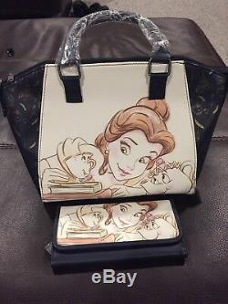 Loungefly Disney Beauty & The Beast Belle & Chip Satchel Bag Purse & Wallet