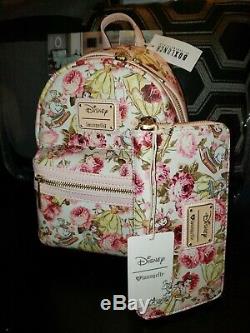 Loungefly Disney Beauty + The Beast Belle Floral Mini Backpack & Matching Wallet