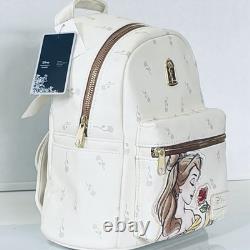 Loungefly Disney Beauty & The Beast Falling Roses Mini Backpack Belle Rare NWT
