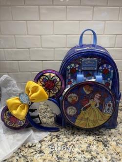 Loungefly Disney Beauty & The Beast Stained Glass AMAZON Excl BACKPACK + EARS