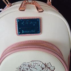 Loungefly Disney Beauty and The Beast 3D Floral Rose Mini Backpack & Wallet NWT
