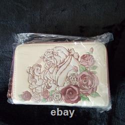 Loungefly Disney Beauty and The Beast 3D Floral Rose Mini Backpack & Wallet NWT