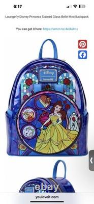 Loungefly Disney Beauty and The Beast Stained Glass AMAZON Exclusive BACKPACK