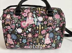 Loungefly Disney Beauty and the Beast AOP Floral Satchel Bag Purse Heart Logo