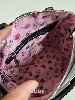 Loungefly Disney Beauty and the Beast AOP Floral Satchel Bag Purse Heart Logo