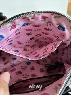 Loungefly Disney Beauty and the Beast AOP Floral Satchel Bag Purse Heart Logo