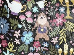 Loungefly Disney Beauty and the Beast AOP Floral Satchel Bag Purse Heart Logo