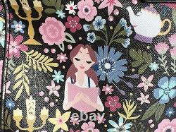 Loungefly Disney Beauty and the Beast AOP Floral Satchel Bag Purse Heart Logo