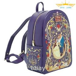 Loungefly Disney Beauty and the Beast Belle & Beast Ornate Mini Backpack New