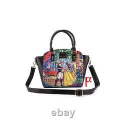 Loungefly Disney Beauty and the Beast Belle Castle Stained Glass Satchel Bag