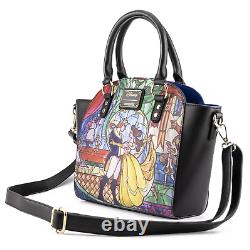 Loungefly Disney Beauty and the Beast Belle Castle Stained Glass Satchel Bag