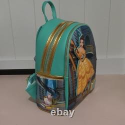 Loungefly Disney Beauty and the Beast Belle Mini Backpack Teal & Zip Wallet Set