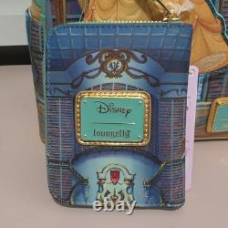 Loungefly Disney Beauty and the Beast Belle Mini Backpack Teal & Zip Wallet Set