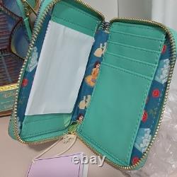Loungefly Disney Beauty and the Beast Belle Mini Backpack Teal & Zip Wallet Set