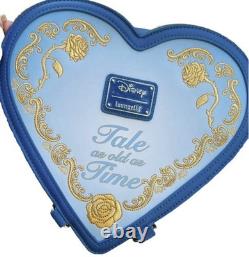 Loungefly Disney Beauty and the Beast Blue Heart Shoulder Bag Small