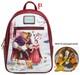 Loungefly Disney Beauty and the Beast Cast Characters Winter Snow Backpack & Pin