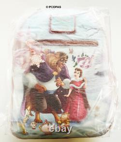 Loungefly Disney Beauty and the Beast Cast Characters Winter Snow Backpack & Pin