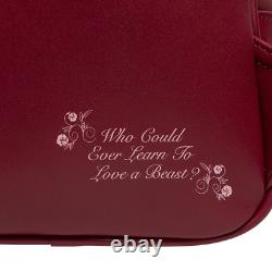 Loungefly Disney Beauty and the Beast Cast Characters Winter Snow Backpack & Pin