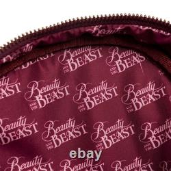 Loungefly Disney Beauty and the Beast Cast Characters Winter Snow Backpack & Pin