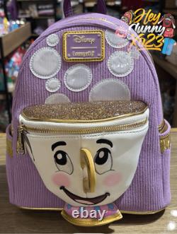 Loungefly Disney Beauty and the Beast Chip Figural Corduroy Mini Backpack