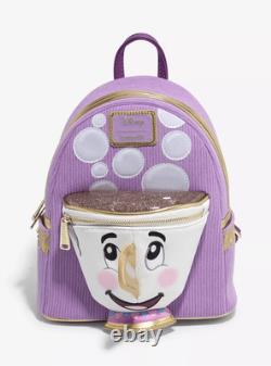 Loungefly Disney Beauty and the Beast Chip Figural Corduroy Mini Backpack