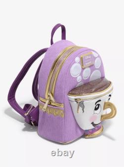 Loungefly Disney Beauty and the Beast Chip Figural Corduroy Mini Backpack