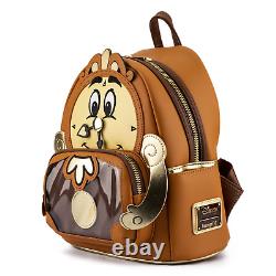 Loungefly Disney Beauty and the Beast Cogsworth Cosplay Backpack & Lumiere Pin