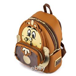 Loungefly Disney Beauty and the Beast Cogsworth Cosplay Backpack & Lumiere Pin