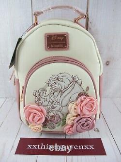 Loungefly Disney Beauty and the Beast Floral Portrait Backpack NWT