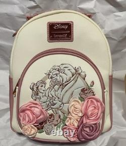 Loungefly Disney Beauty and the Beast Floral Portrait Mini Backpack