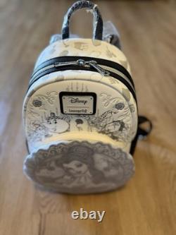 Loungefly Disney Beauty and the Beast Mini Backpack Black White Gray