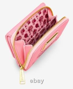 Loungefly Disney Beauty and the Beast Pink Roses Shoulder Bag Purse And WALLET