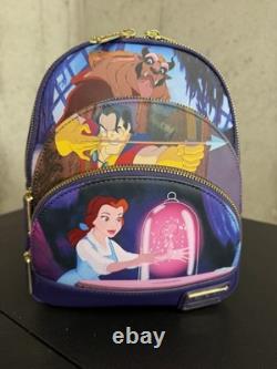 Loungefly Disney Beauty and the Beast Purple Multicolor Mini Backpack