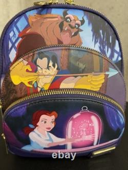Loungefly Disney Beauty and the Beast Purple Multicolor Mini Backpack