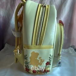 Loungefly Disney Beauty and the Beast Rose Mini Backpack Cream Yellow Pink