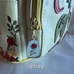 Loungefly Disney Beauty and the Beast Rose Mini Backpack Cream Yellow Pink