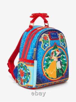 Loungefly Disney Beauty and the Beast Stained Glass Mini Backpack