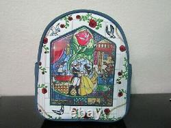 Loungefly Disney Beauty and the Beast Stained Glass Mini Backpack New With Tags
