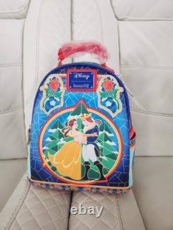 Loungefly Disney Beauty and the Beast Stained Glass Mini Backpack & Wallet Set