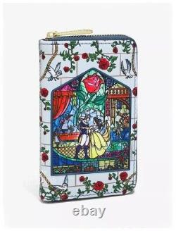Loungefly Disney Beauty and the Beast Stained Glass Rose Handbag Set