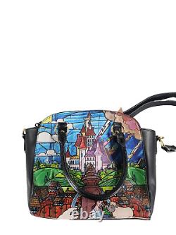 Loungefly Disney Beauty and the Beast Stained Glass Satchel Bag Handbag #4038