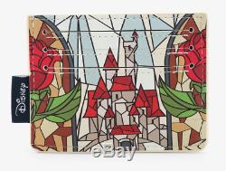 Loungefly Disney Beauty & the Beast Stained Glass Belle Mini Backpack Wallet Bag